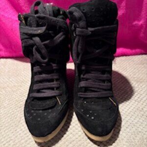 Zara black wedge sneakers